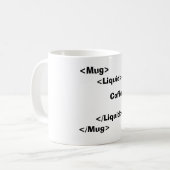 <Mug>, </Mug>, <Liquid>, Koffie, </Liquid> Koffiemok (Voorkant links)