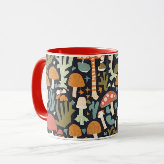 Mug Mushrooms kluis Mok (Voorkant links)