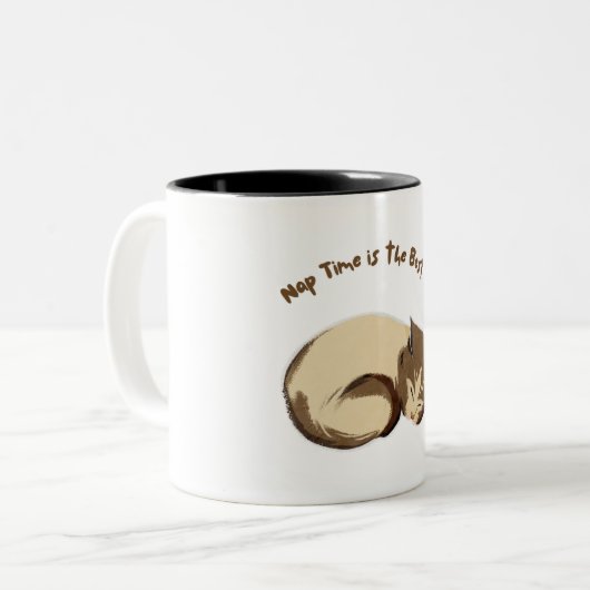 mug nap time is de best time tweekleurige koffiemok (Voorkant links)