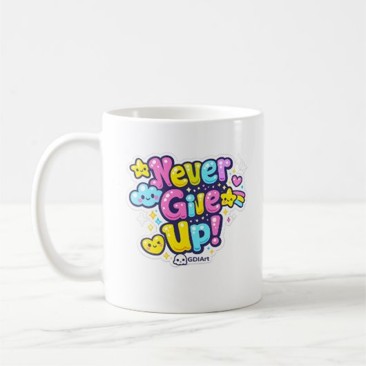 MUG - Never Give Up Koffiemok (Links)