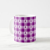 Mug Pancreatic Cancer Awareness Plaid, Purple Koffiemok (Voorkant links)