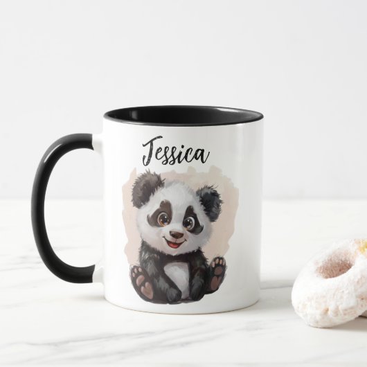 Mug Panda Personnalisé – Custom Panda Coffee Mug  Mok (Met donut)