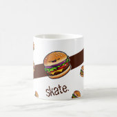 Mug patroon burger kawaii "eat skate repeat" koffiemok (Center)