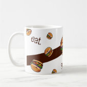 Mug patroon burger kawaii "eat skate repeat" koffiemok (Links)