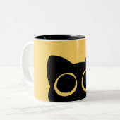 Mug Peeking Cat Tweekleurige Koffiemok (Voorkant links)