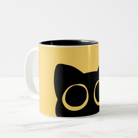 Mug Peeking Cat Tweekleurige Koffiemok (Voorkant links)