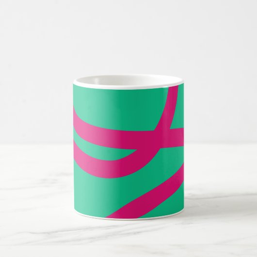Mug – Pink Lines on Green Koffiemok (Center)