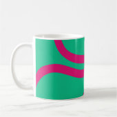 Mug – Pink Lines on Green Koffiemok (Links)