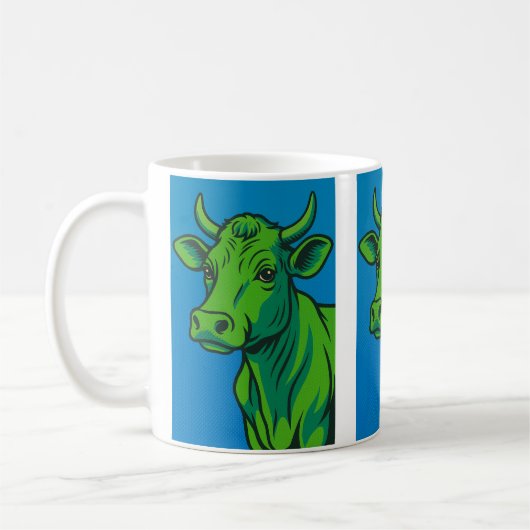 Mug pop art vache Green Koffiemok (Links)