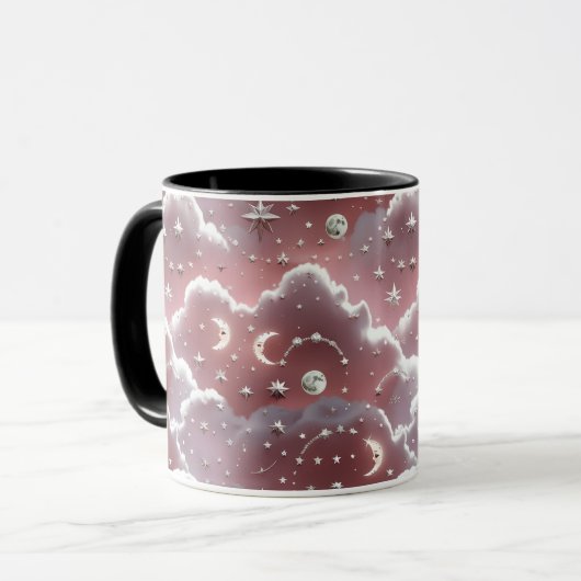 Mug - Quartz Pink Celestial Moon Mok (Voorkant links)