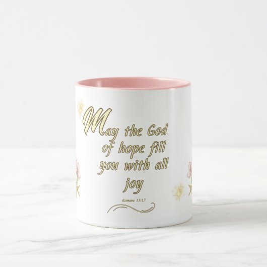 Mug: Romans 15:13 Bible Verse Mok (Midden)