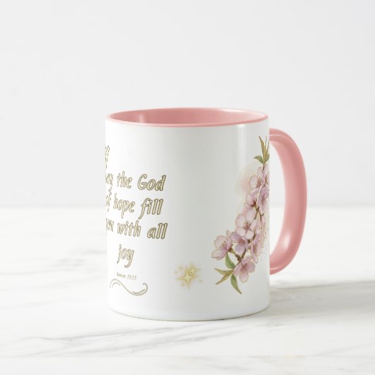 Mug: Romans 15:13 Bible Verse Mok (Voorkant rechts)