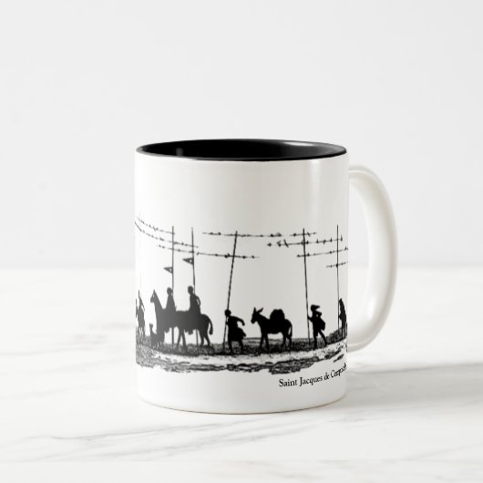 Mug Saint Jacques de Compostelle Chemin Tweekleurige Koffiemok (Voorkant rechts)