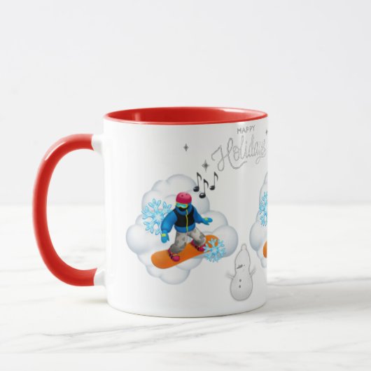 Mug Snowboarden Kerstmis Mok (Links)