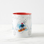 Mug Snowboarden Kerstmis Mok (Midden)