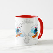 Mug Snowboarden Kerstmis Mok (Voorkant rechts)