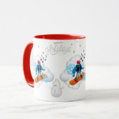 Mug Snowboarden Kerstmis Mok (Voorkant links)