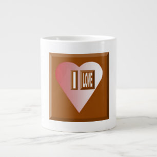 Mug Specialty Jumbo White I LOVE CHOCOLAT Grote Koffiekop