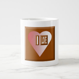 Mug Specialty Jumbo White I LOVE CHOCOLAT Grote Koffiekop
