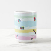 Mug – Sports & Stripes Pastel Racing Design Koffiemok (Center)
