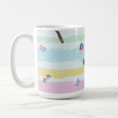 Mug – Sports & Stripes Pastel Racing Design Koffiemok (Links)