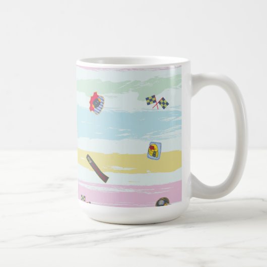 Mug – Sports & Stripes Pastel Racing Design Koffiemok (Rechts)
