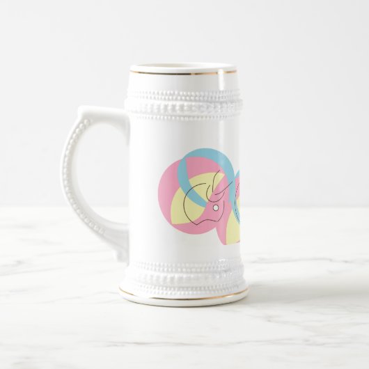 Mug Stein : Voetbal in beweging . Bierpul (Links)