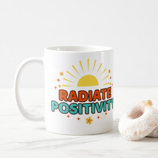 Mug 'Straal Positiviteit' Koffiemok (Met donut)