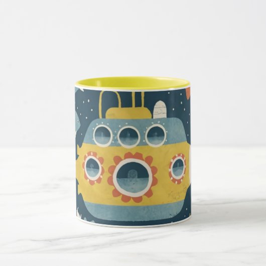 mug submarine vintage mok (Midden)
