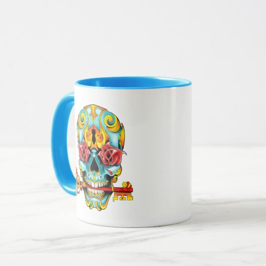 Mug tattoo Sugar skull Mok (Voorkant links)
