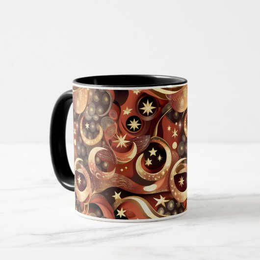 Mug - Terracotta Celestial Moon Mok (Voorkant links)