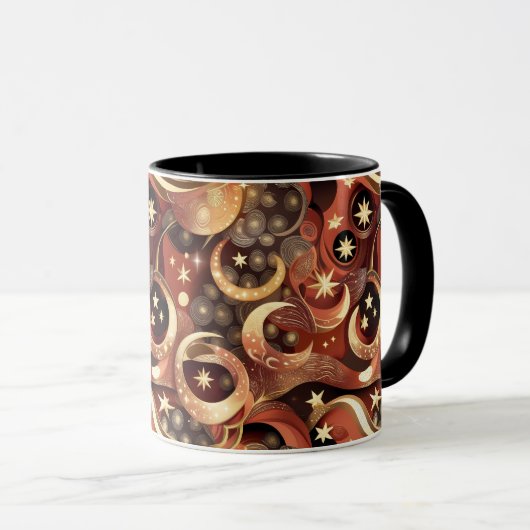 Mug - Terracotta Celestial Moon Mok (Voorkant rechts)