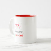 Mug: This heart beats peruvian Tweekleurige Koffiemok (Voorkant links)