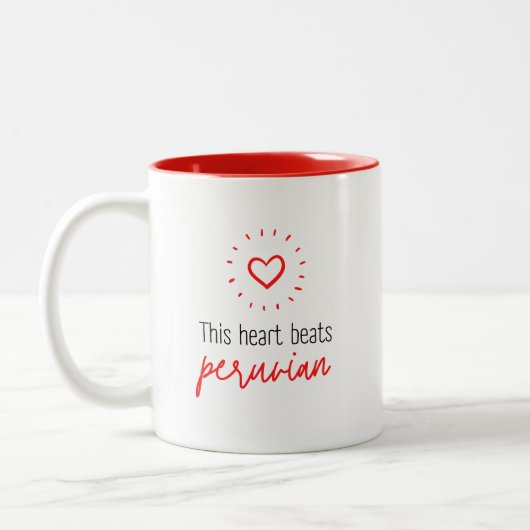 Mug: This heart beats peruvian Tweekleurige Koffiemok (Links)