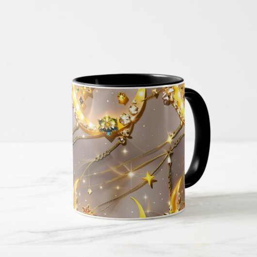 Mug - Topaz Yellow Celestial Moon Mok (Voorkant rechts)