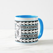 Mug Tribal Ethnic Bleu Clair Mok (Voorkant rechts)