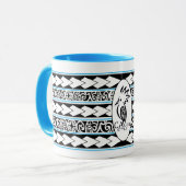 Mug Tribal Ethnic Bleu Clair Mok (Voorkant links)