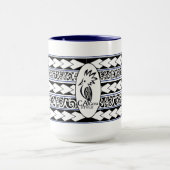 Mug Tribal Ethnic Bleu Marine Mok (Midden)