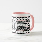 Mug Tribal Ethnic Oude roze Mok (Voorkant rechts)