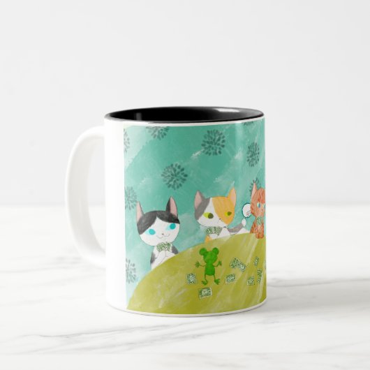 mug  tweekleurige koffiemok (Voorkant links)