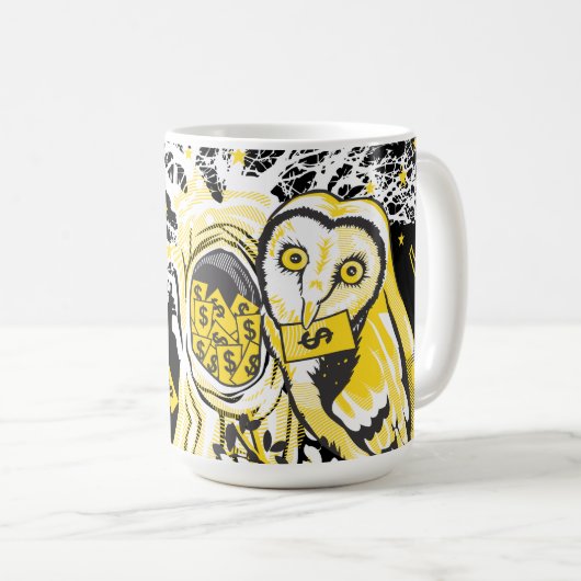 Mug – Urban Tree Owl & Wealth Surreal Pop-Art  Koffiemok (Voorkant rechts)