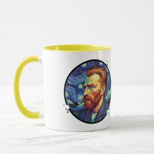 Mug Van Gogh portrait Starry night Unique Design Mok (Links)