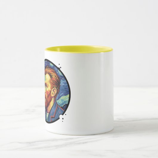 Mug Van Gogh portrait Starry night Unique Design Mok (Midden)