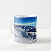 Mug verf bergtop sneeuw koffiemok (Voorkant links)