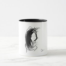 Mug Visie van een vrouw met lange haren Mok
