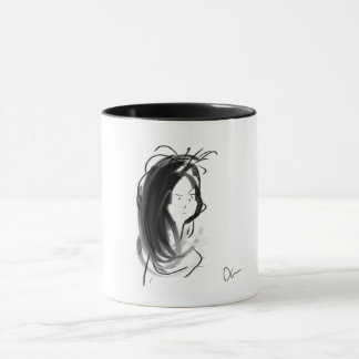 Mug Visie van een vrouw met lange haren Mok