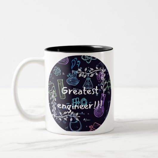 mug voor de grootste ingenieur tweekleurige koffiemok (Links)
