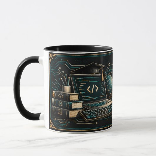 Mug voor docent informatica, Code Teach Inspire Mok (Links)