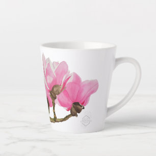 Mug watercolor painting Magnolia Latte Mok