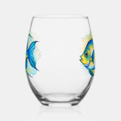 Mug - Watercolor Series: Angelfish Wijnglas Zonder Voet (Rechts)